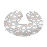 Cute rainbow clound star pattern U-Shaped Travel Neck Pillow