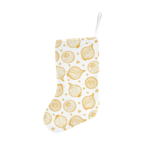 hand drawn onion pattern Christmas Stocking