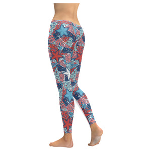 Hand drawn colorful starfish Women's Legging Fulfilled In US