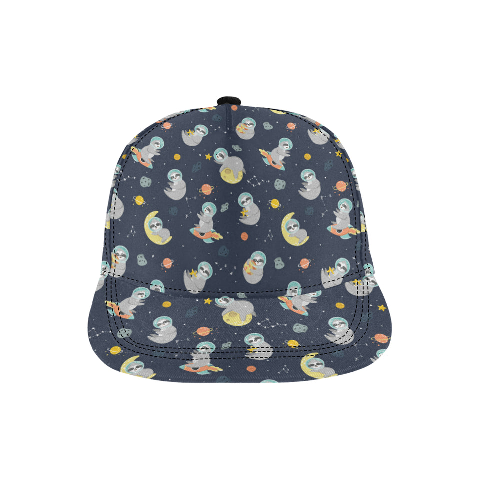 Cute sloth astronaut star planet rocket pattern All Over Print Snapback Cap