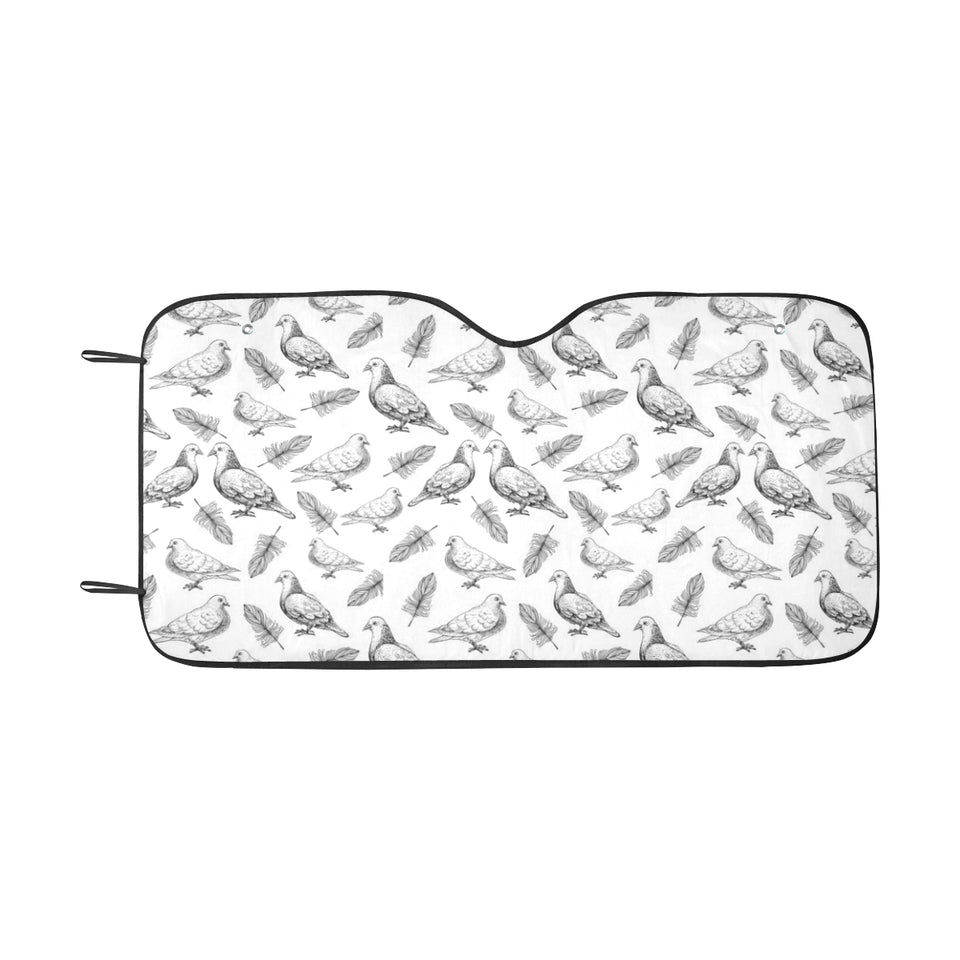 Pigeon Pattern Print Design 05 Car Sun Shade