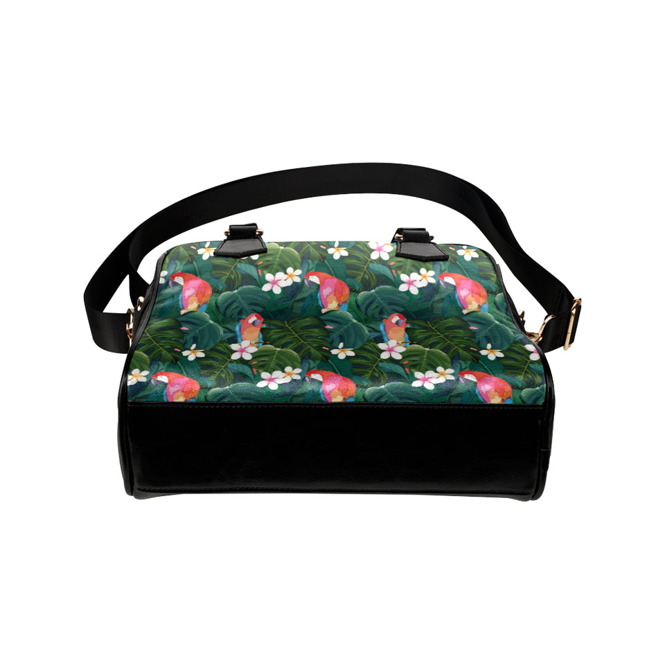Parrot Palm tree leaves flower hibiscus pattern Shoulder Handbag