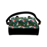 Parrot Palm tree leaves flower hibiscus pattern Shoulder Handbag