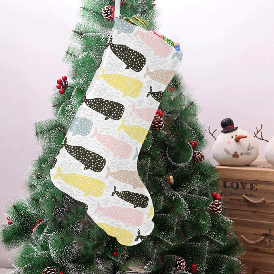 Whale dot pattern Christmas Stocking