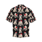 Christmas Pugs Santa_s red cap pattern Men's All Over Print Hawaiian Shirt