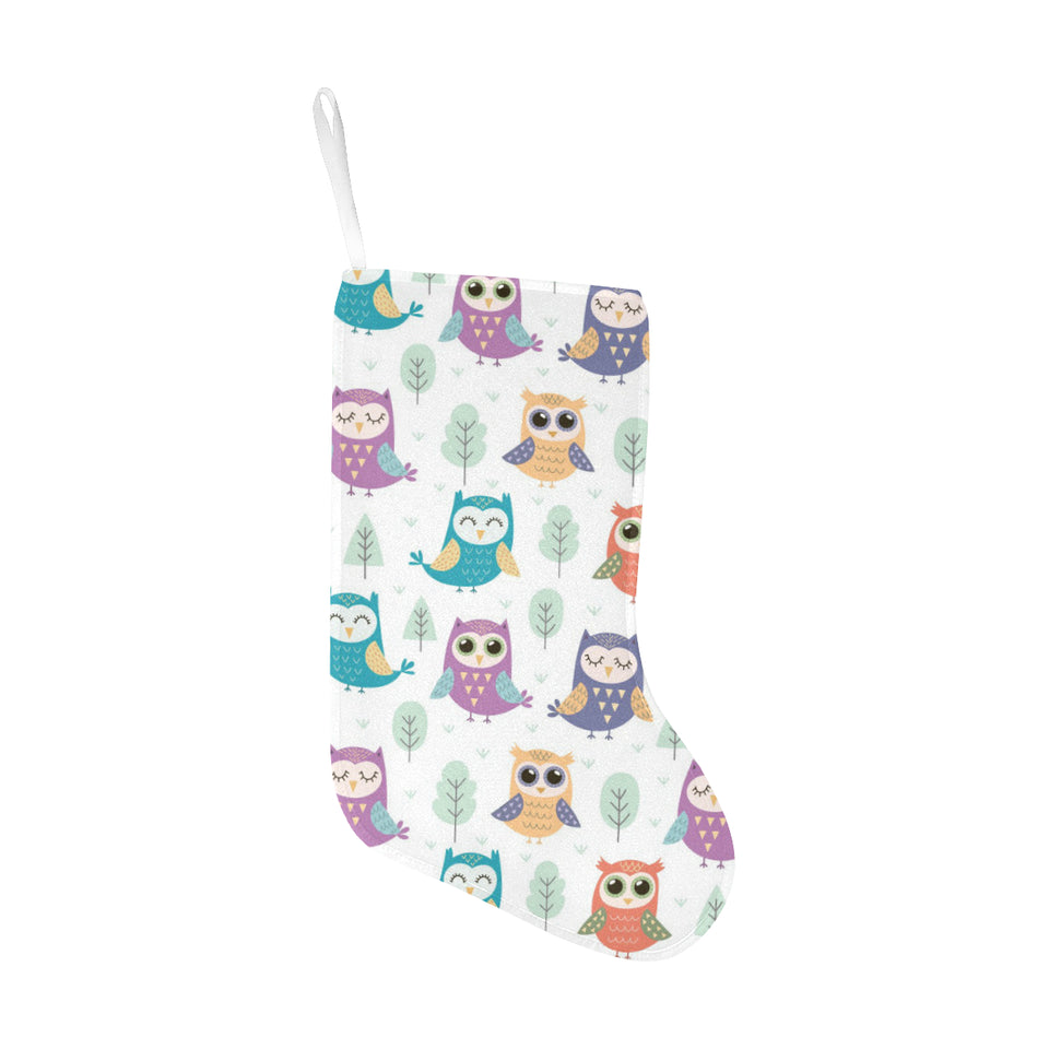 Cute owl pattern Christmas Stocking