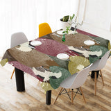 Japanese cranes flying forest dot pattern Tablecloth