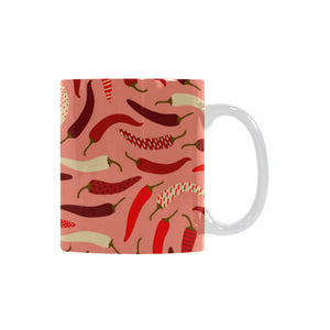 Beautiful Chili peppers pattern Classical White Mug (Fulfilled In US)