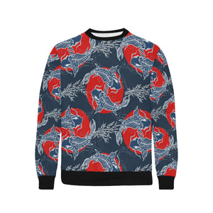 Fancy Carps hand drawn japanese art Men's Crew Neck Sweatshirt