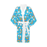 Rainbows Sky Clouds Pattern Women's Short Kimono Robe