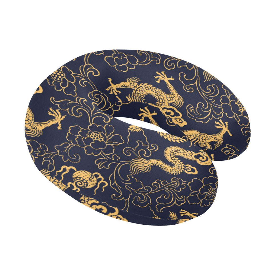 Gold dragon pattern U-Shaped Travel Neck Pillow