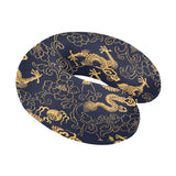 Gold dragon pattern U-Shaped Travel Neck Pillow