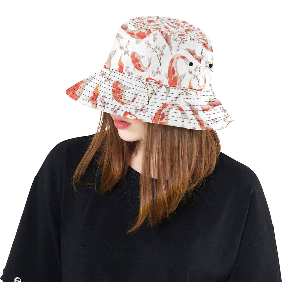 Watercolor fancy carp pattern Unisex Bucket Hat