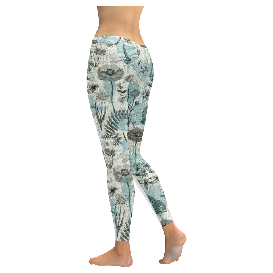 Dragonfly Butterfly Plants insect flower vintage s Women's Legging Fulfilled In US