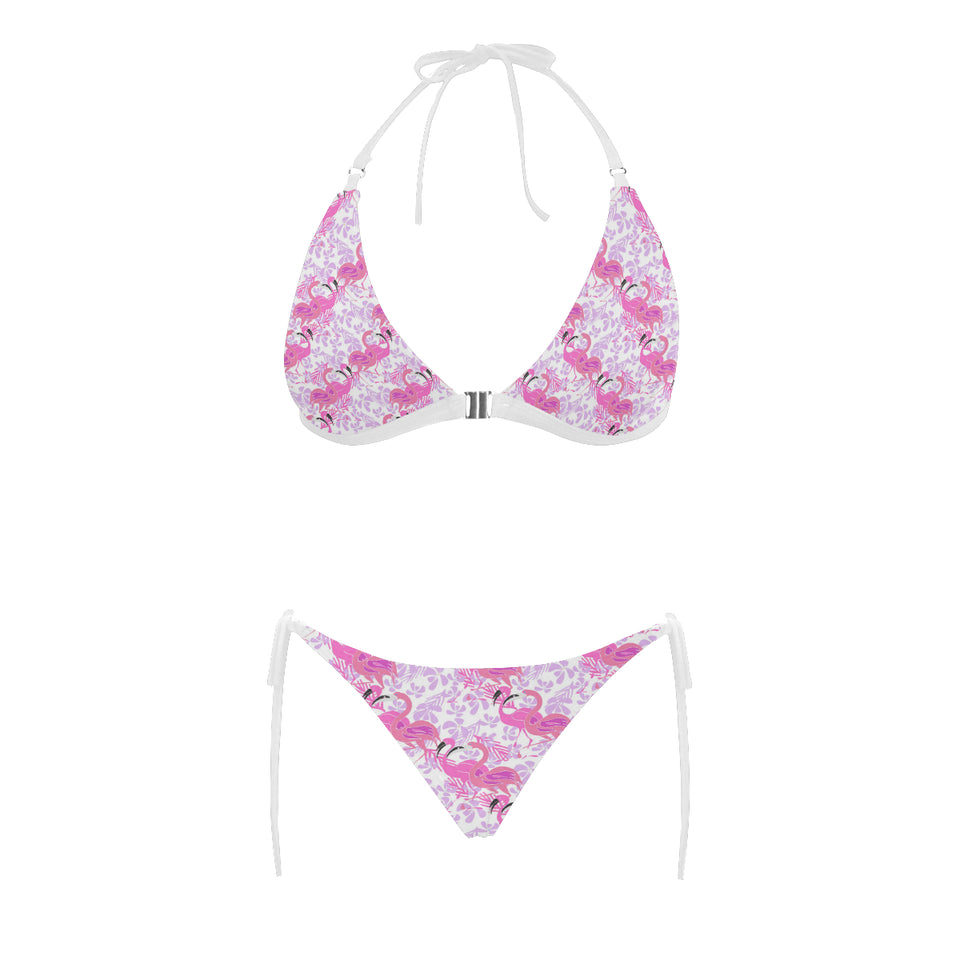 Pink flamingo flower pattern Sexy Bikinis Two-Piece Swimsuits