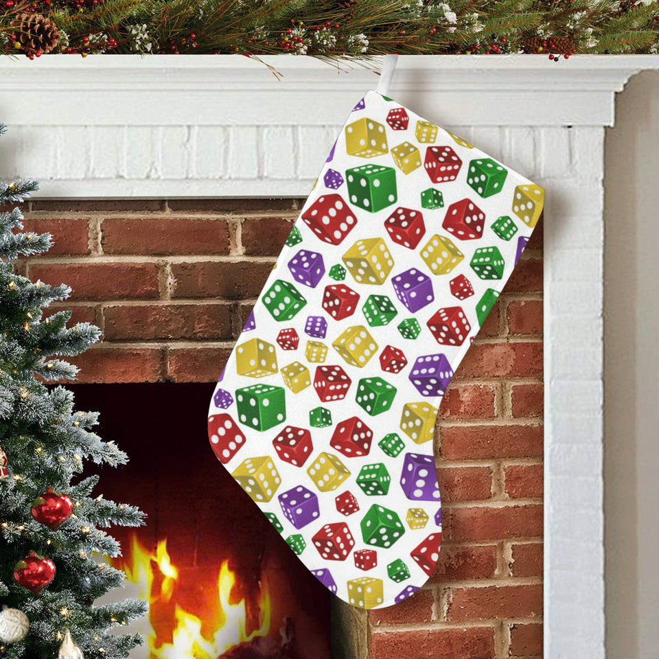 Dice Pattern Print Design 03 Christmas Stocking