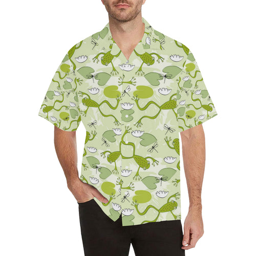 Cute frog dragonfly pattern Men's All Over Print Hawaiian Shirt