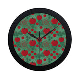 Tomato design pattern Elegant Black Wall Clock