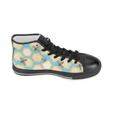 Bee honeycomb pattern Women's High Top Canvas Canvas Shoes Black