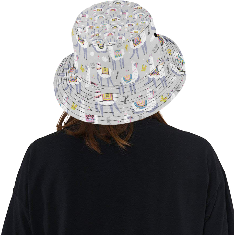 Cute Llama Alpaca pattern Unisex Bucket Hat