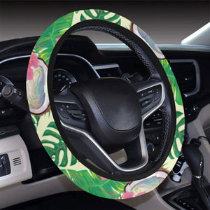 Coconut Pattern Print Design 01 Car Steering Wheel Cover