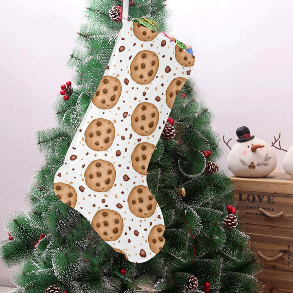chocolate chip cookie pattern Christmas Stocking