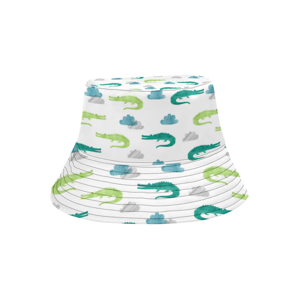 watercolor crocodile pattern Unisex Bucket Hat