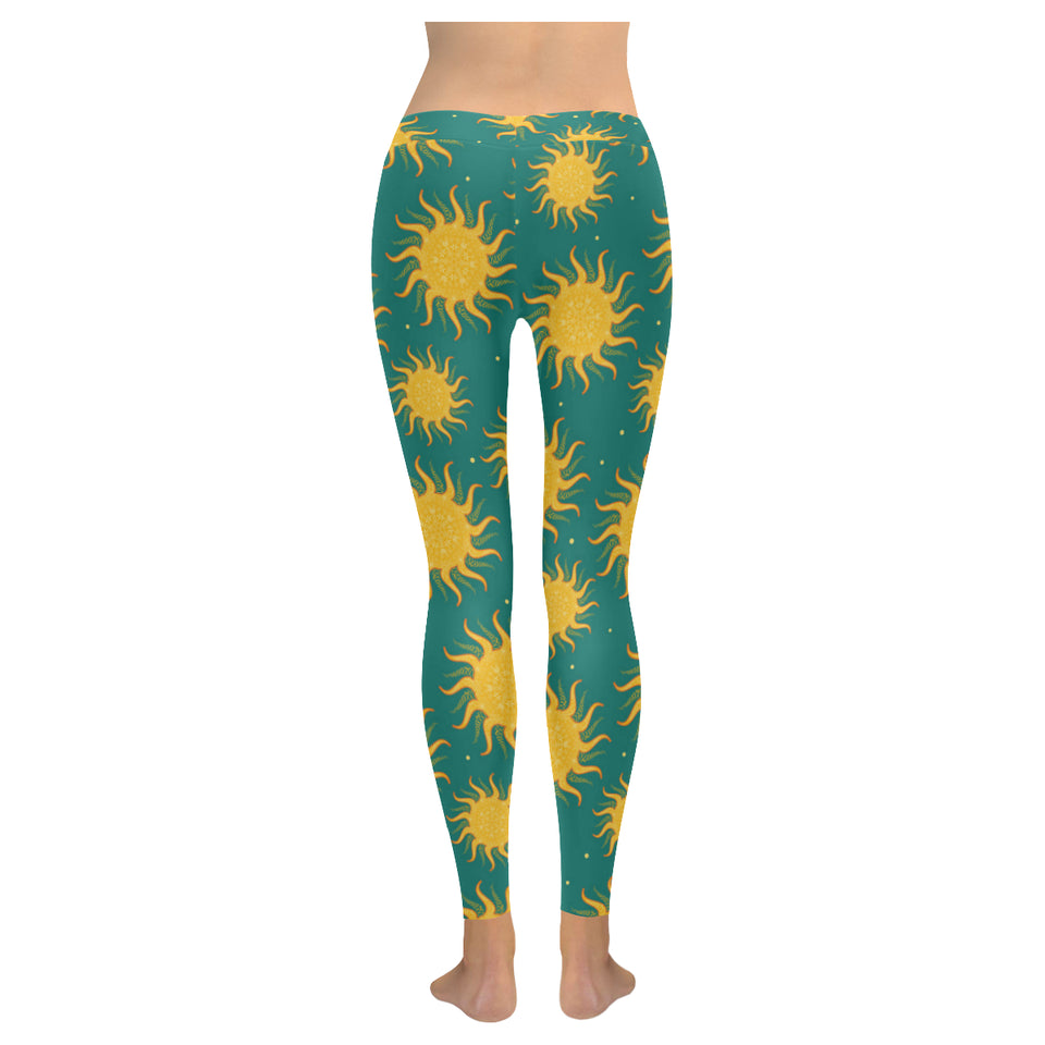 Sun green background Women's Legging Fulfilled In US