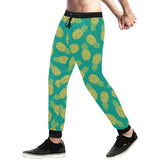 Pineapples pattern green background Unisex Casual Sweatpants