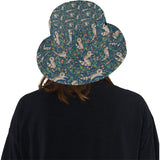 Raccoon tropical leaves pattern Unisex Bucket Hat