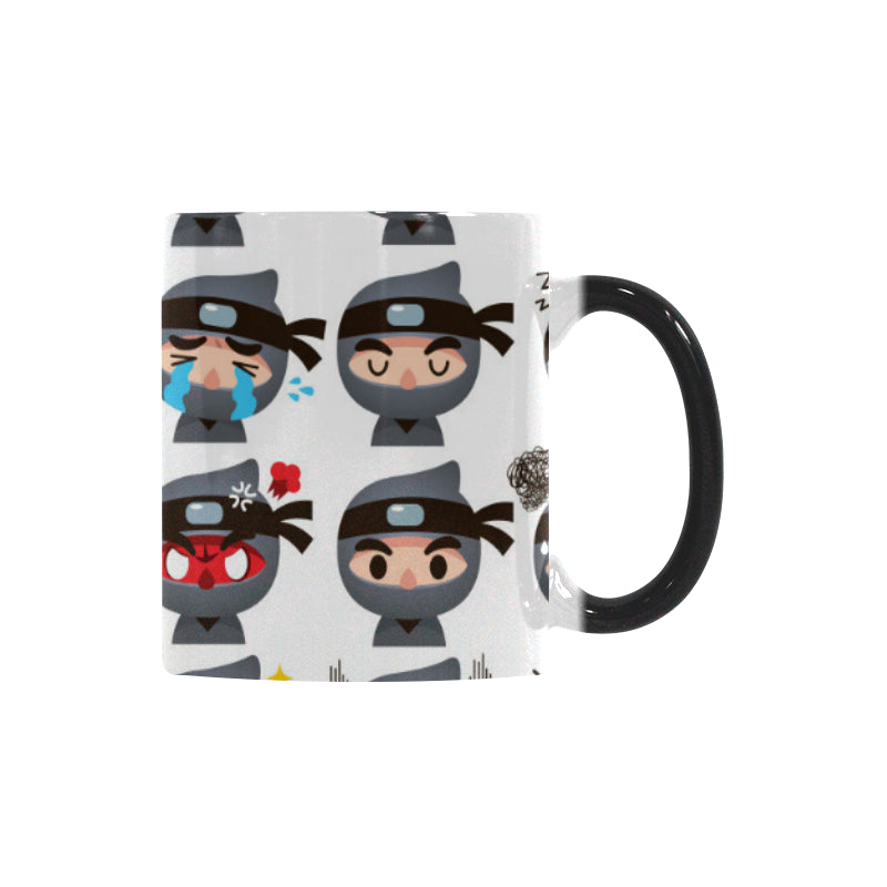 Cute ninja design pattern Morphing Mug Heat Changing Mug