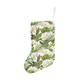 White orchid flower tropical leaves pattern Christmas Stocking