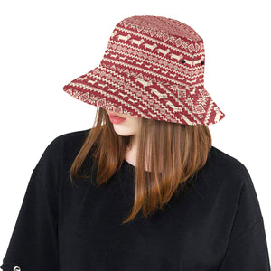 Dachshund Nordic pattern Unisex Bucket Hat