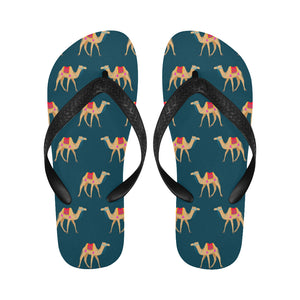 Camel pattern blue blackground Unisex Flip Flops
