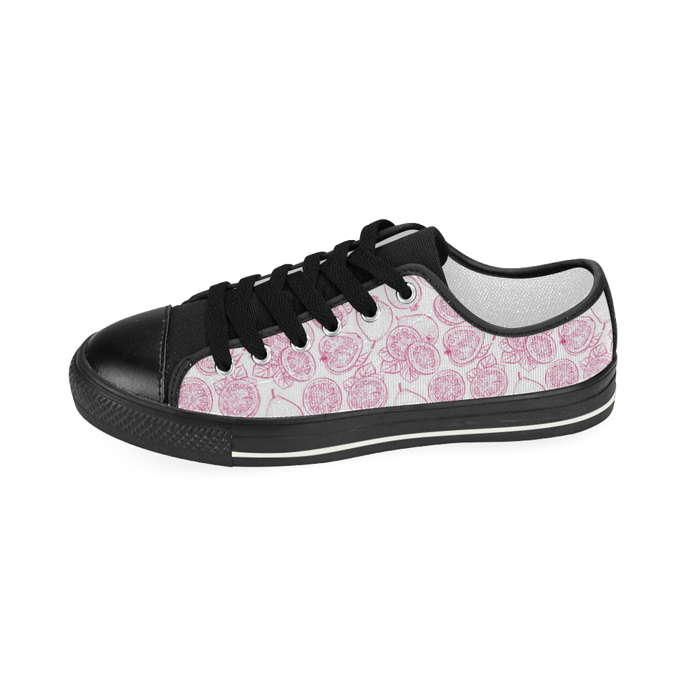 Sketch guava pattern Women's Low Top Canvas Shoes Black