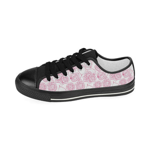 Sketch guava pattern Kids' Boys' Girls' Low Top Canvas Shoes Black