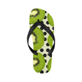 kiwi black dot background Unisex Flip Flops