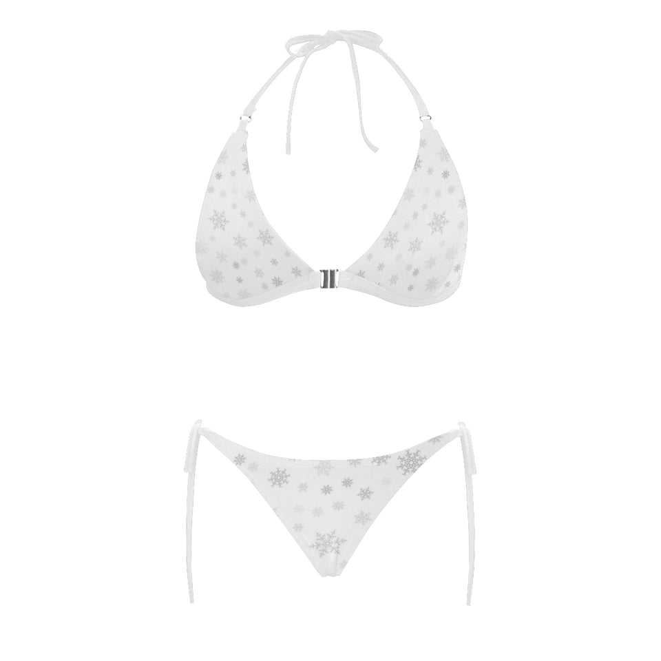 Snowflake pattern white background Sexy Bikinis Two-Piece Swimsuits