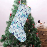 zigzag chevron blue pattern Christmas Stocking