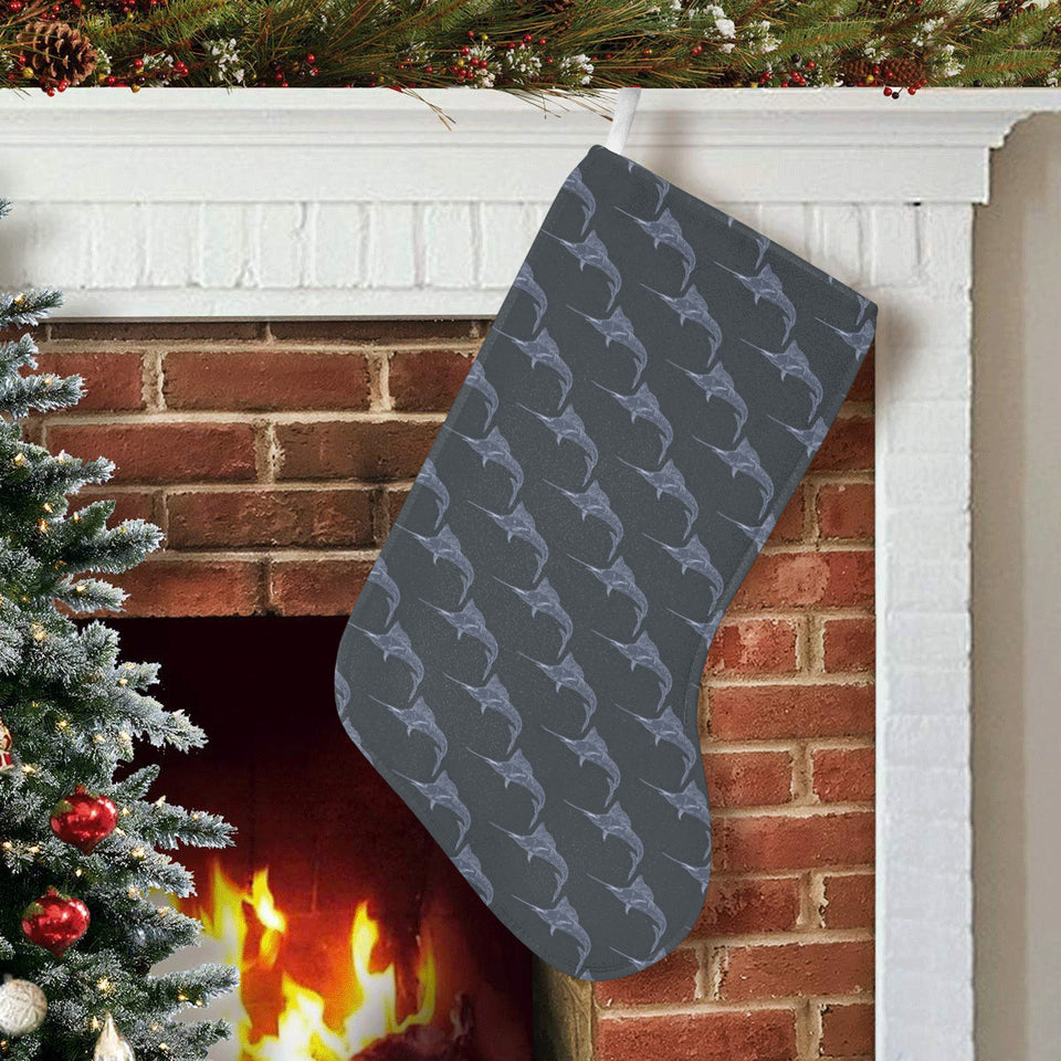 Swordfish Pattern Print Design 03 Christmas Stocking
