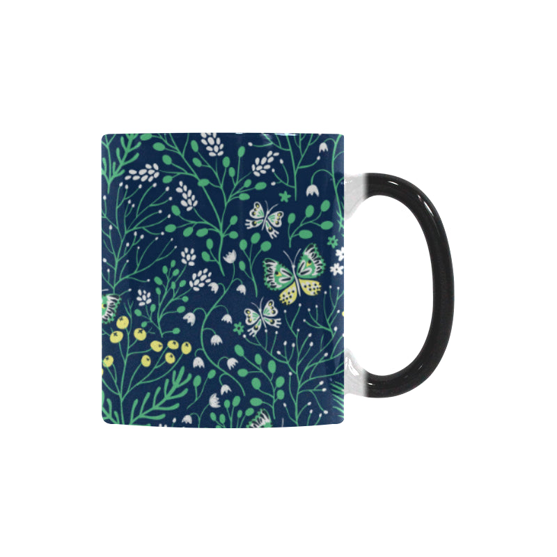butterfly leaves pattern Morphing Mug Heat Changing Mug