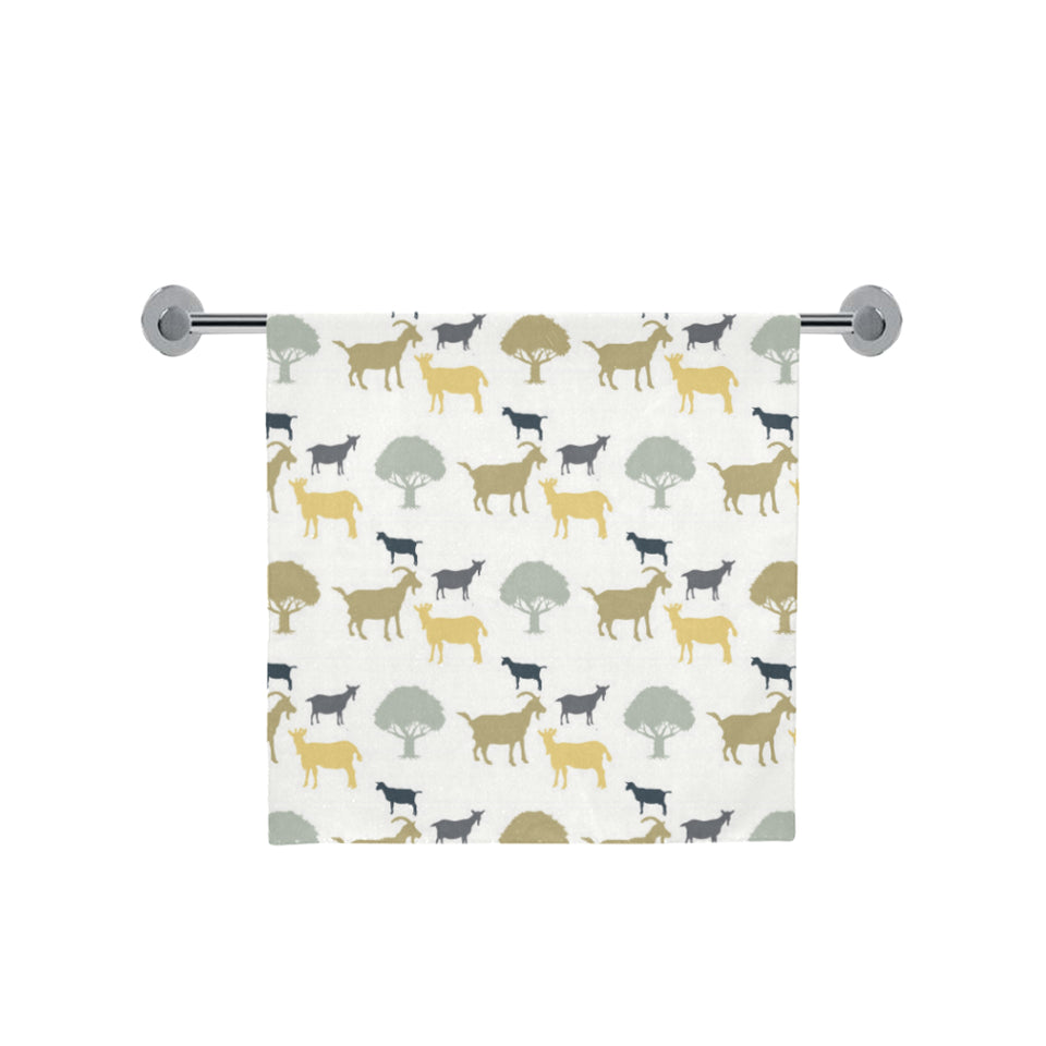 Silhouettes of goat and tree pattern Bath Towel