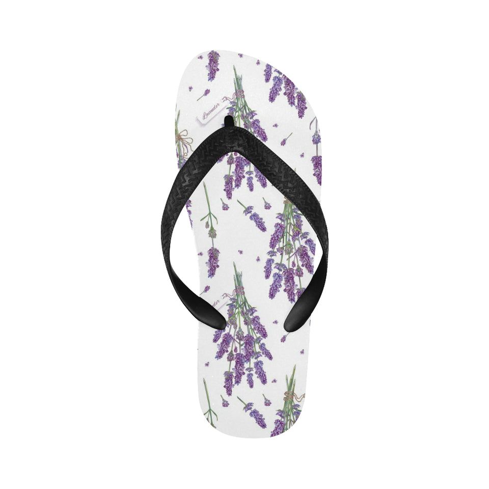 lavender flower design pattern Unisex Flip Flops