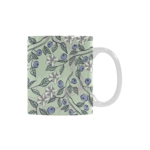 hand drawn blueberry pattern Classical White Mug (Fulfilled In US)