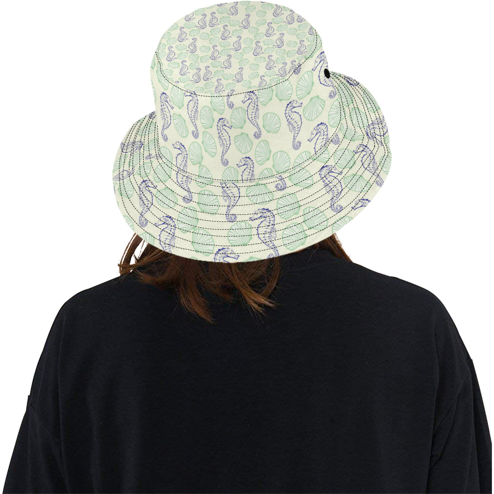 Seahorse shell pattern Unisex Bucket Hat