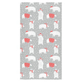 Cute polar bear christmas snow pattern Bath Towel