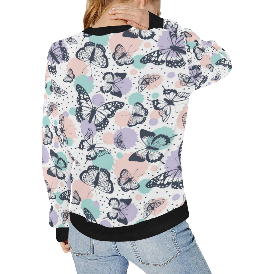 Butterfly pattern Women's Crew Neck Sweatshirt