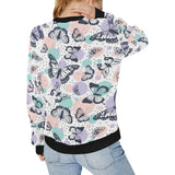Butterfly pattern Women's Crew Neck Sweatshirt