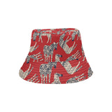 Zebra abstract red background Unisex Bucket Hat