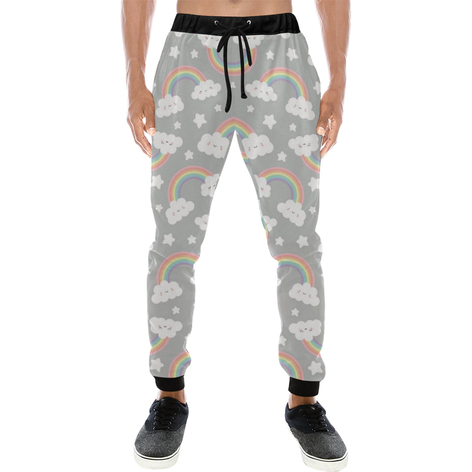 Cute rainbow clound star pattern Unisex Casual Sweatpants